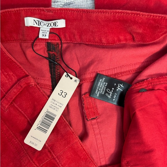 Nic+Zoe Velvet Straight Ankle Pants Sz 33 NWT | Women Velvet Straight Leg Pants- - Picture 9 of 10